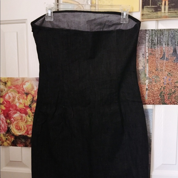 DKNYC Black Jean Strapless Dress - Picture 3 of 6
